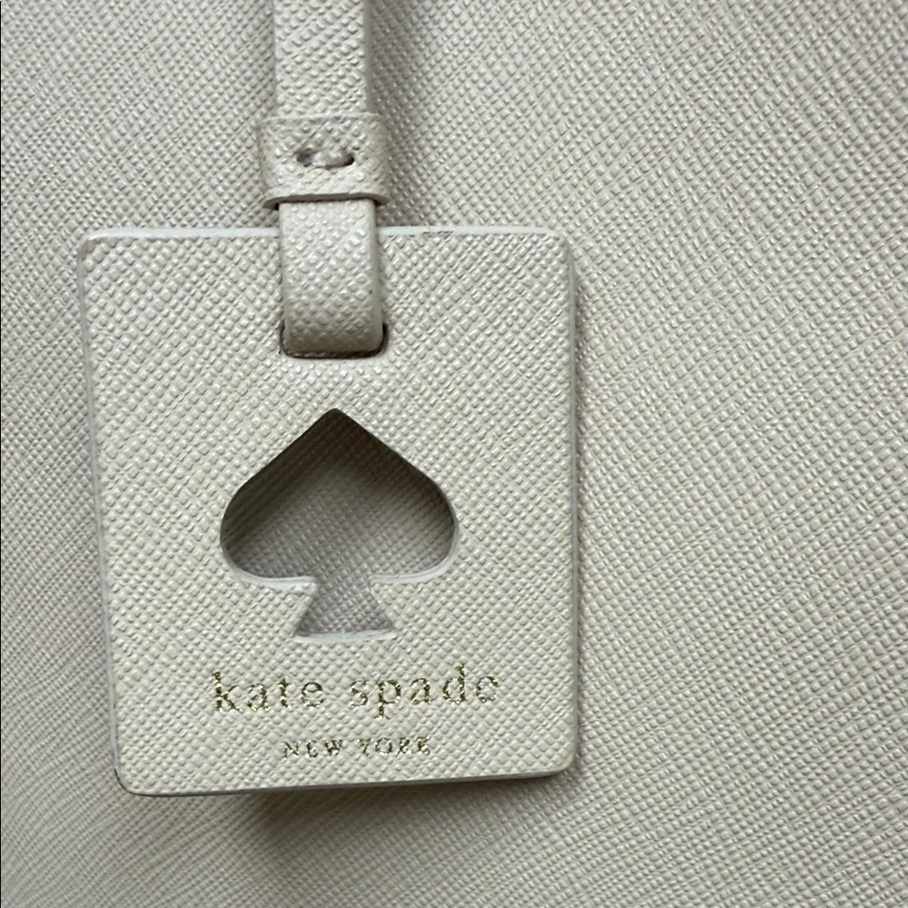 Kate Spade Beige Tote with periwinkle Interior